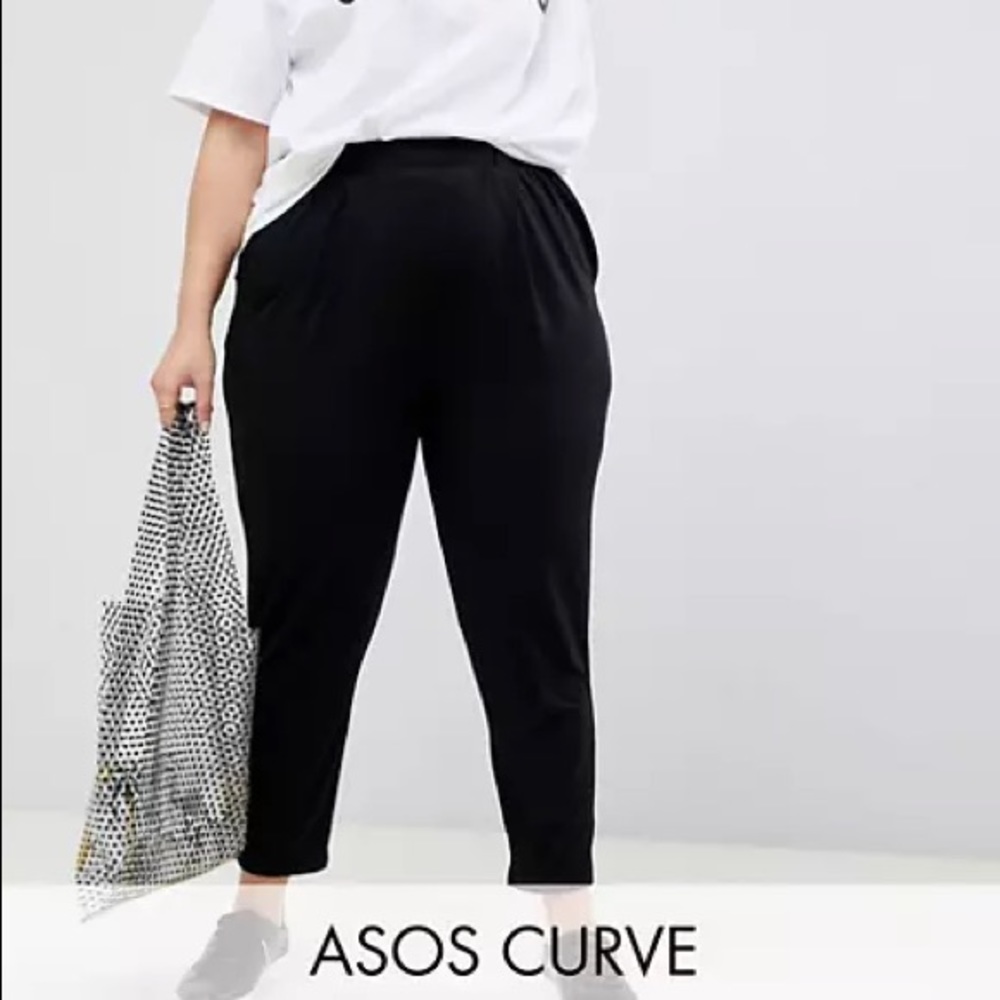 ASOS Curve Black High Waisted Dress Pants Size 22